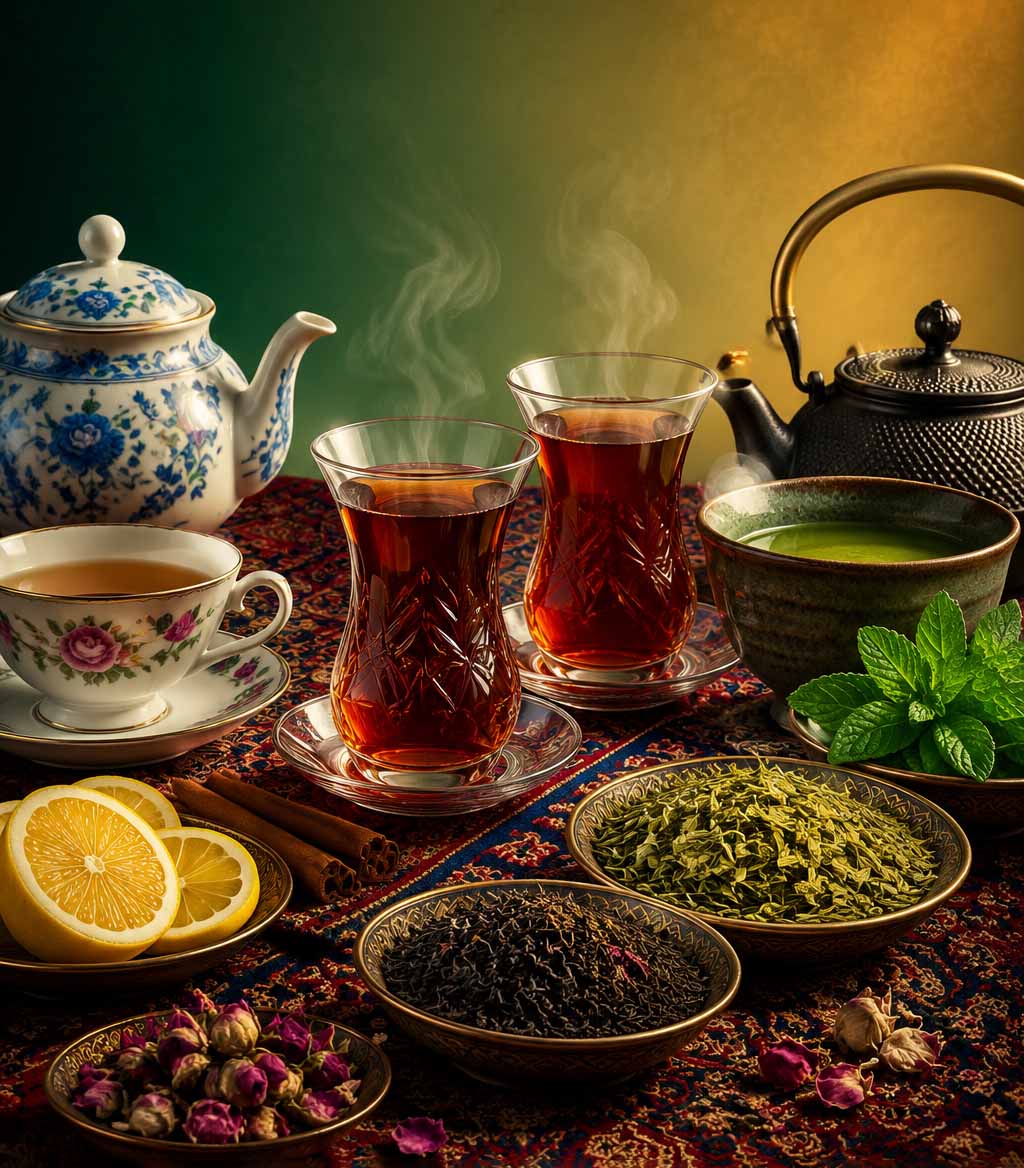 راهنمای کامل انواع چای ایرانی و خارجی | از چای سیاه تا چای سبز و سفید